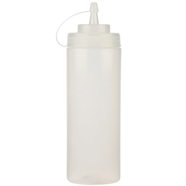 RESTO 32oz CLEAR WIDE MOUTH SQUEEZE BOTTLE W/LID 6EA