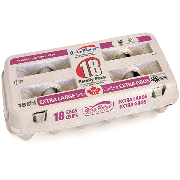 GRAY RIDGE WHITE EGGS XL 18EA