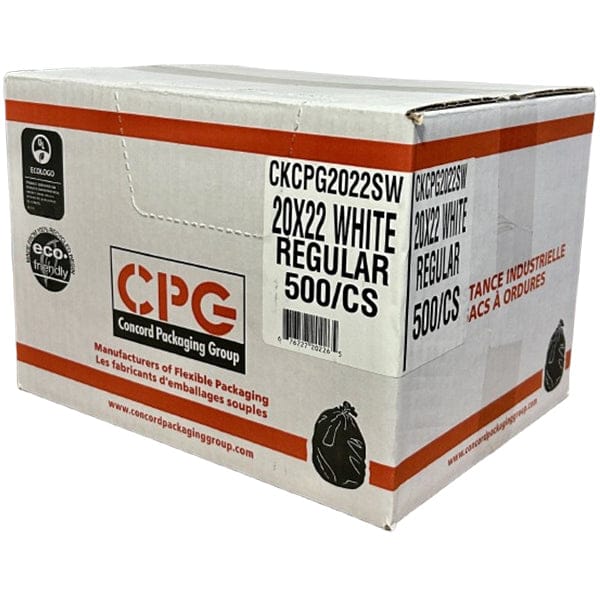 MIA FOOD SERVICE CPG UTILITY WHITE GARBAGE BAGS 20x22 500EA CPG UTILITY WHITE GARBAGE BAGS 20x22 500EA