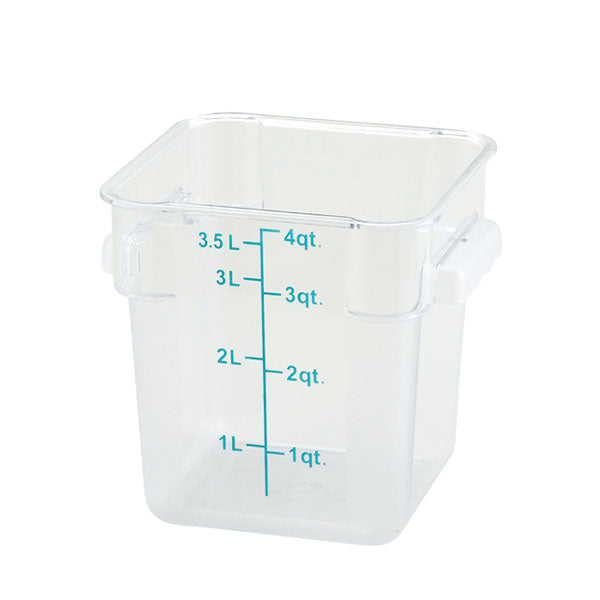 WINCO SQUARE 4QT TRANSLUCENT STORAGE CONTAINER 1EA