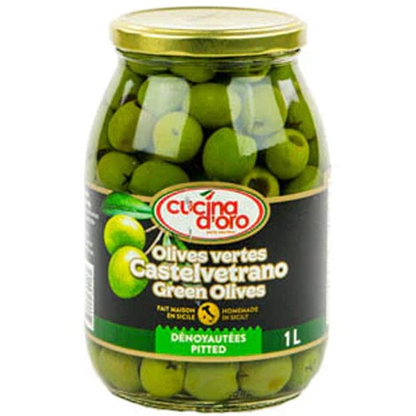 MIA FOOD SERVICE CUCINA D'ORO CASTELVETRANO GREEN PITTED OLIVES 1.05LT CUCINA D'ORO CASTELVETRANO GREEN PITTED OLIVES 1.05LT