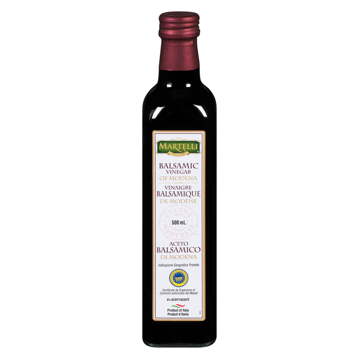 Mia Food Service MARTELLI BALSAMIC VINEGAR 500ML MARTELLI BALSAMIC VINEGAR 500ML