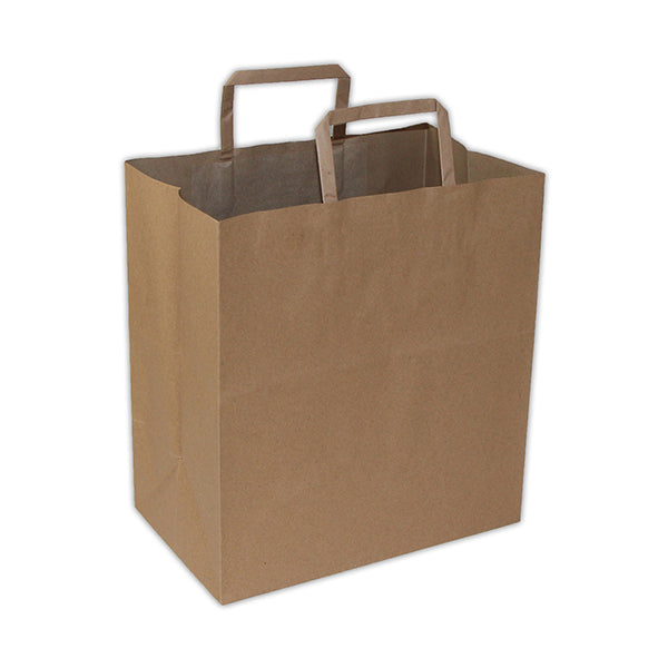 KRAFT PAPER HANDLE BAGS 11x6.75x12 250EA