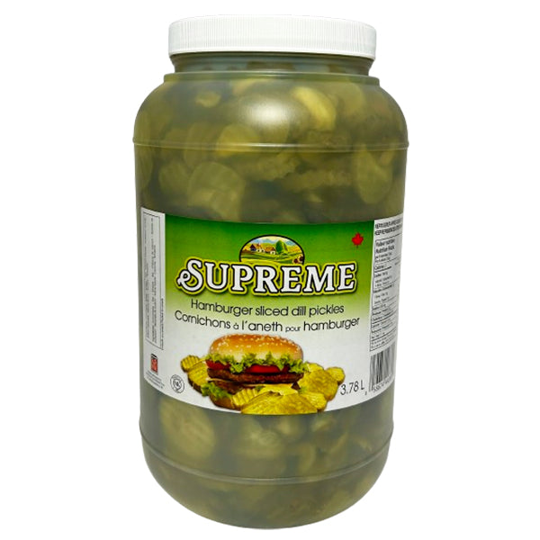 SUPREME HAMBURGER SLICED DILL PICKLES 2x3.78LT