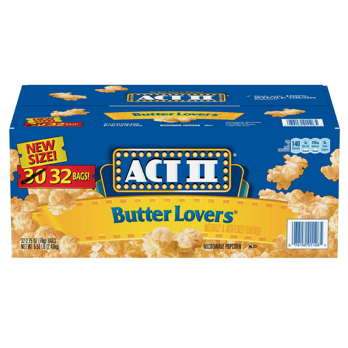 MIA Food Service ACT II BUTTER LOVERS POPCORN 32X2.75OZ ACT II BUTTER LOVERS POPCORN 32X2.75OZ
