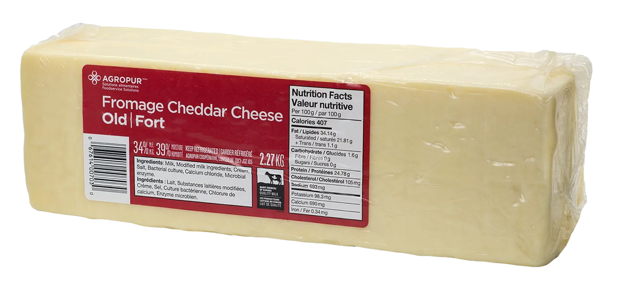 MIA Food Service AGROPUR OLD WHITE CHEDDAR CHEESE 2.27KG AGROPUR OLD WHITE CHEDDAR CHEESE 2.27KG