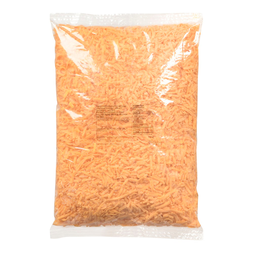 AGROPUR SHREDDED MEDIUM YELLOW CHEDDAR CHEESE 2.5KG