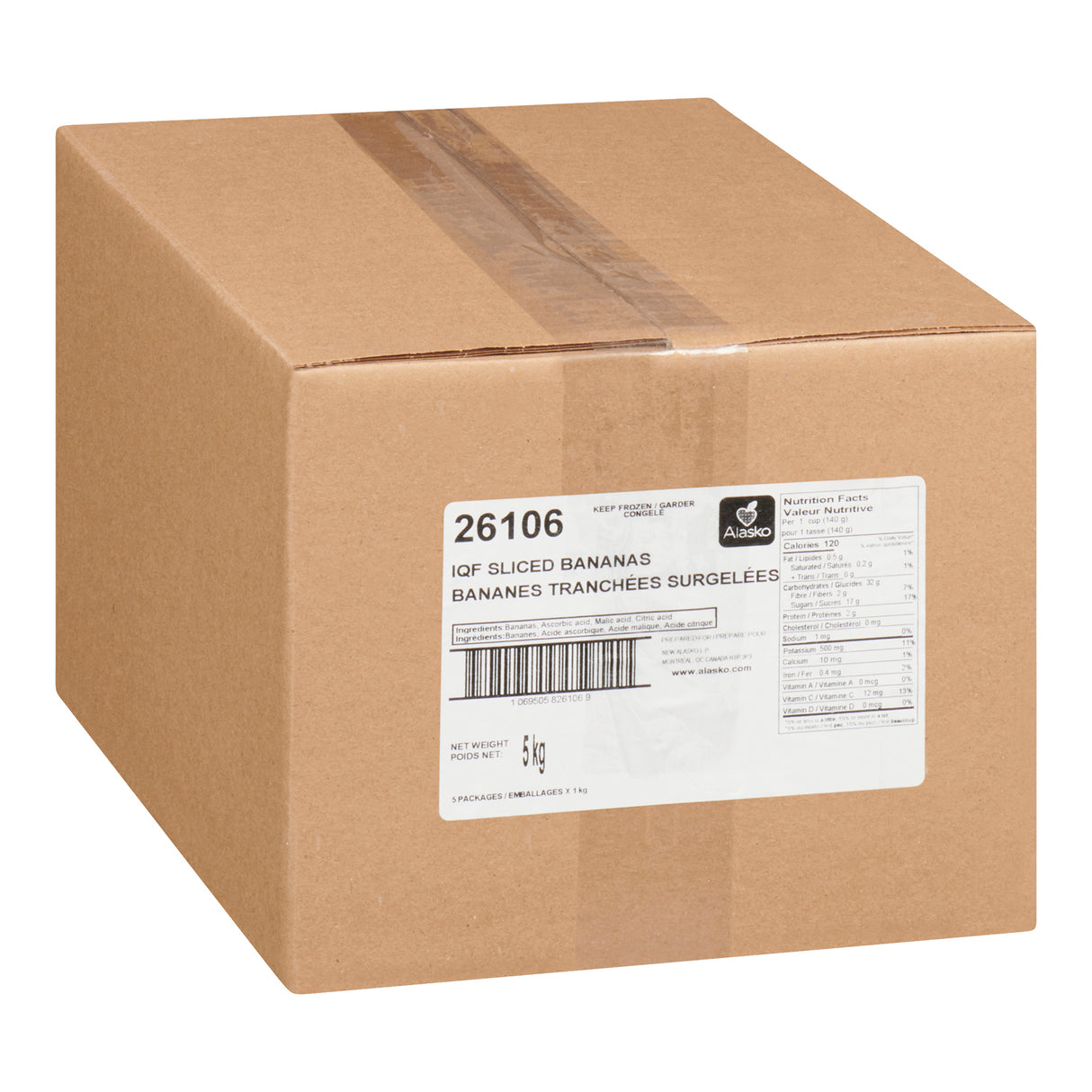 ALASKO SLICED BANANA 5X1KG
