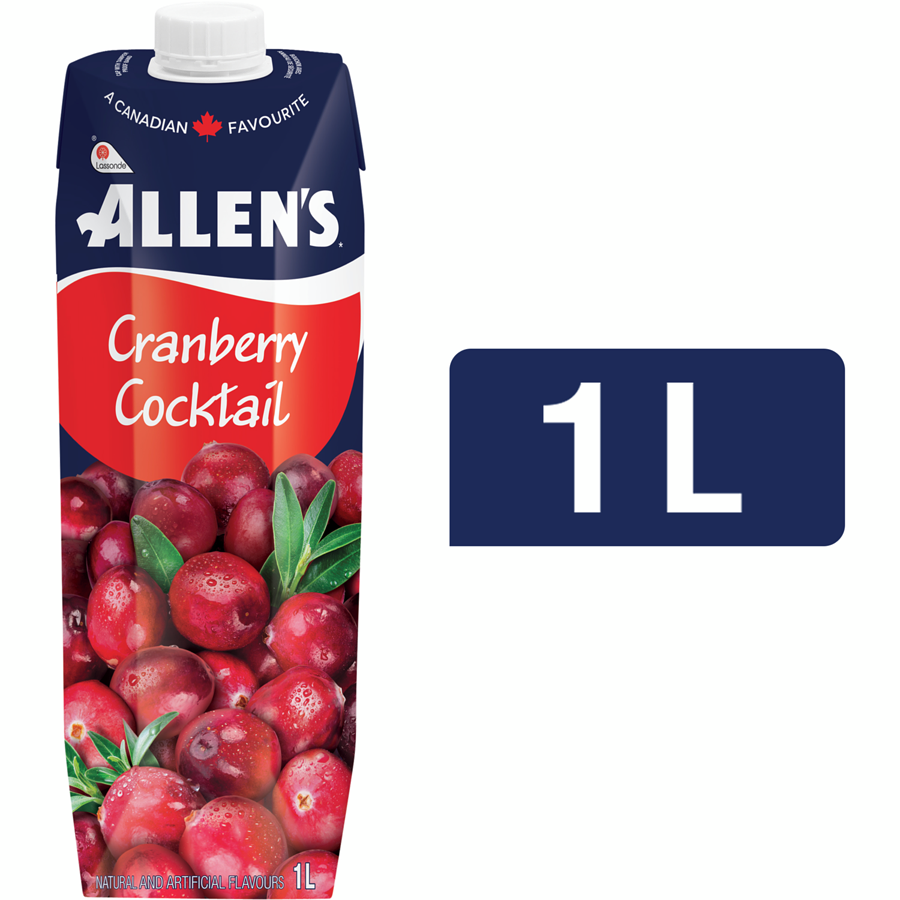 ALLENS CRANBERRY COCKTAIL JUICE 12X1L
