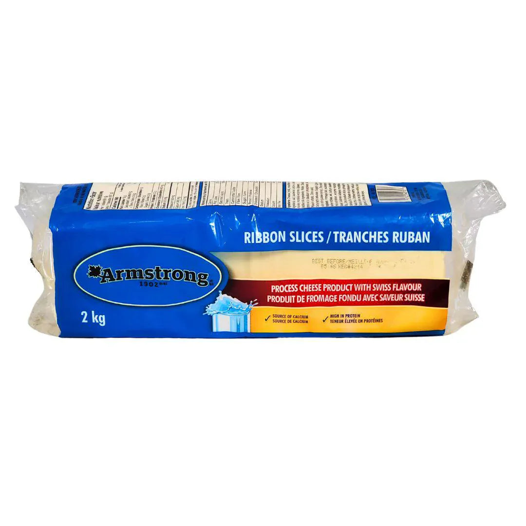 MIA Food Service ARMSTRONG SWISS CHEESE RIBBON SLICE 2KG ARMSTRONG SWISS CHEESE RIBBON SLICE 2KG