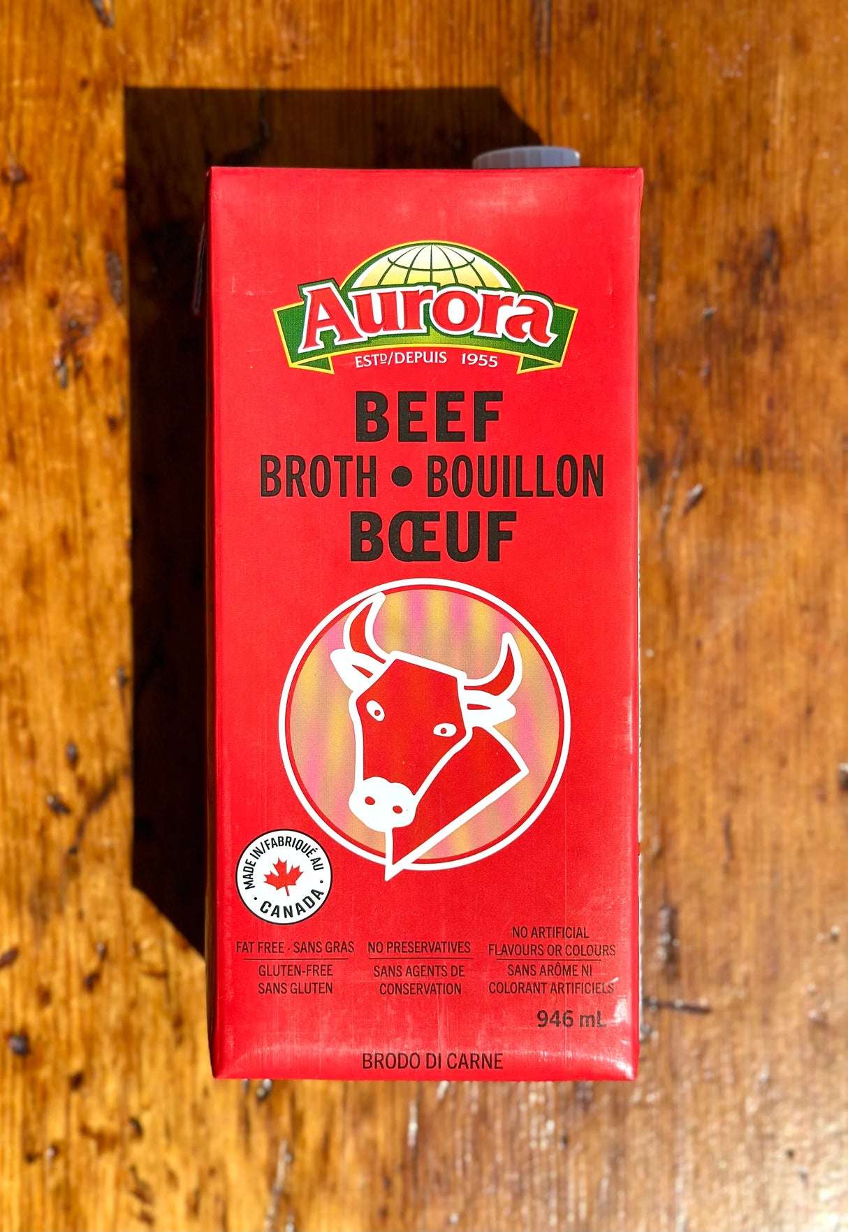 AURORA BEEF BROTH 946ML