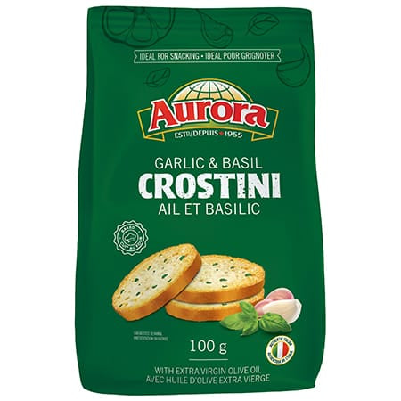 MIA Food Service AURORA GARLIC & BASIL CROSTINI 100GR AURORA GARLIC & BASIL CROSTINI 100GR