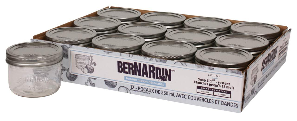 MIA Food Service BERNARDIN MASON JARS WIDEMOUTH 12X250ML BERNARDIN MASON JARS WIDEMOUTH 12X250ML