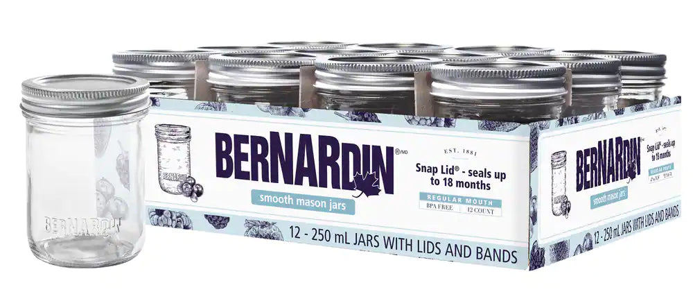 BERNARDIN REGULAR MASON JARS 12X250ML