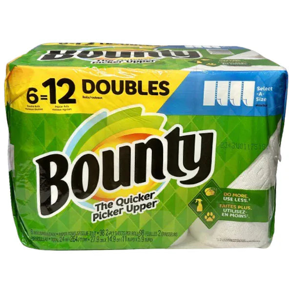 MIA Food Service BOUNTY PAPER TOWEL ROLLS DOUBLE 6=12 6EA BOUNTY PAPER TOWEL ROLLS DOUBLE 6=12 6EA