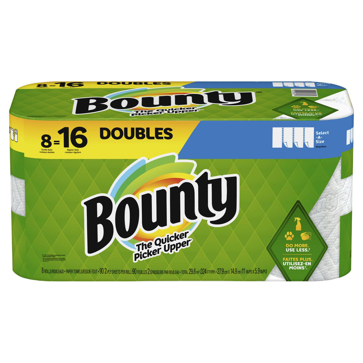 BOUNTY PAPER TOWEL ROLLS DOUBLE 8=16 8EA