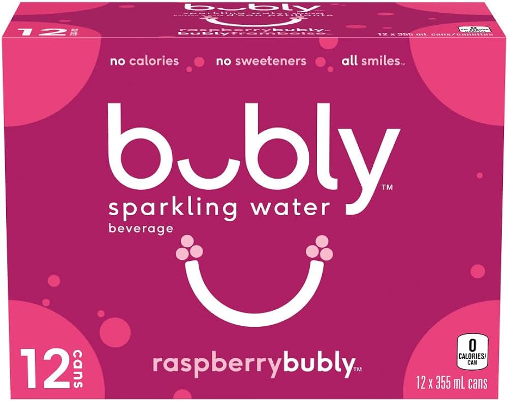 MIA Food Service BUBLY RASPBERRY SPARKLING WATER CANS 12X355ML BUBLY RASPBERRY SPARKLING WATER CANS 12X355ML