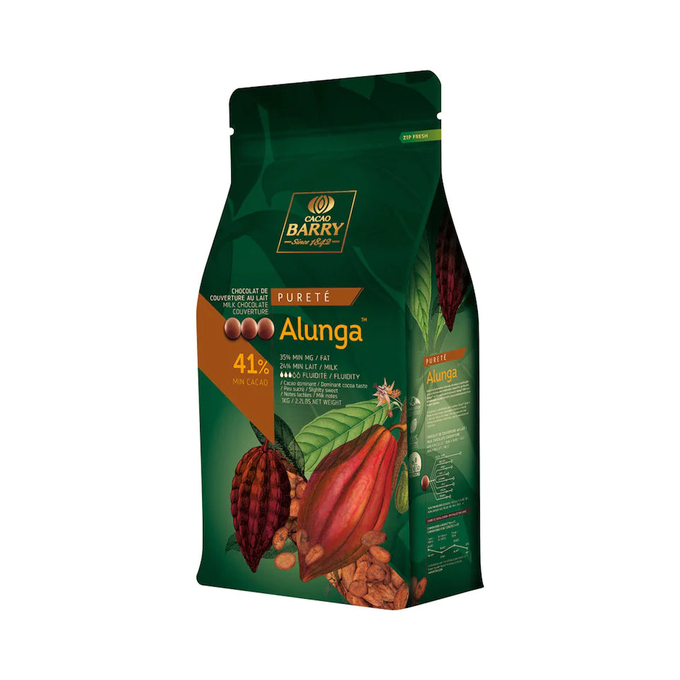CACAO BARRY 41% ALUNGA MILK CHOCOLATE PISTOLES 5KG