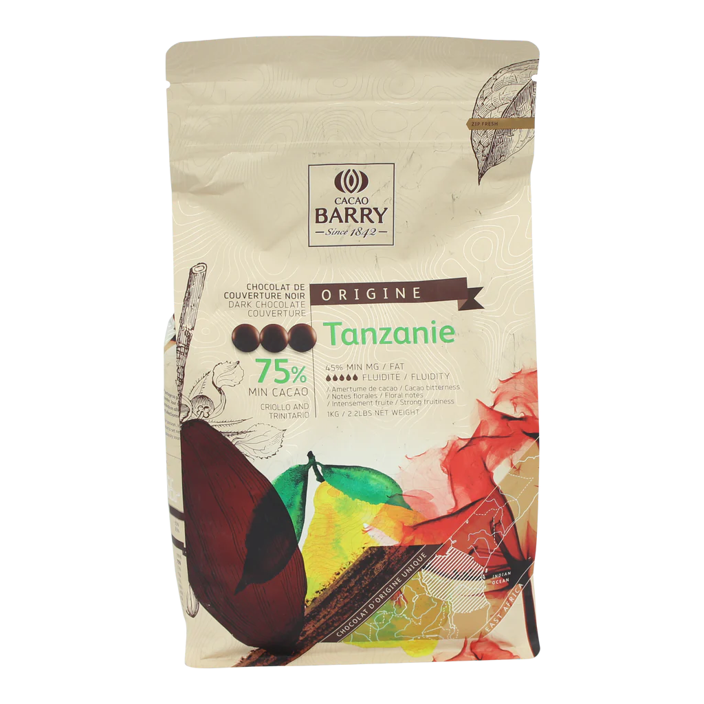 CACAO BARRY 75% TANZANIE PISTOLES 1KG
