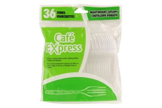 MIA Food Service CAFE EXPRESS HEAVY PLASTIC CLEAR FORKS 36X36EA CAFE EXPRESS HEAVY PLASTIC CLEAR FORKS 36X36EA