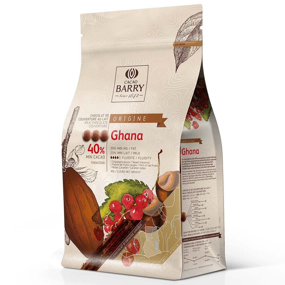 MIA Food Service CALLEBAUT 40% GHANA MILK CHOCOLATE PISTOLES 1KG CALLEBAUT 40% GHANA MILK CHOCOLATE PISTOLES 1KG