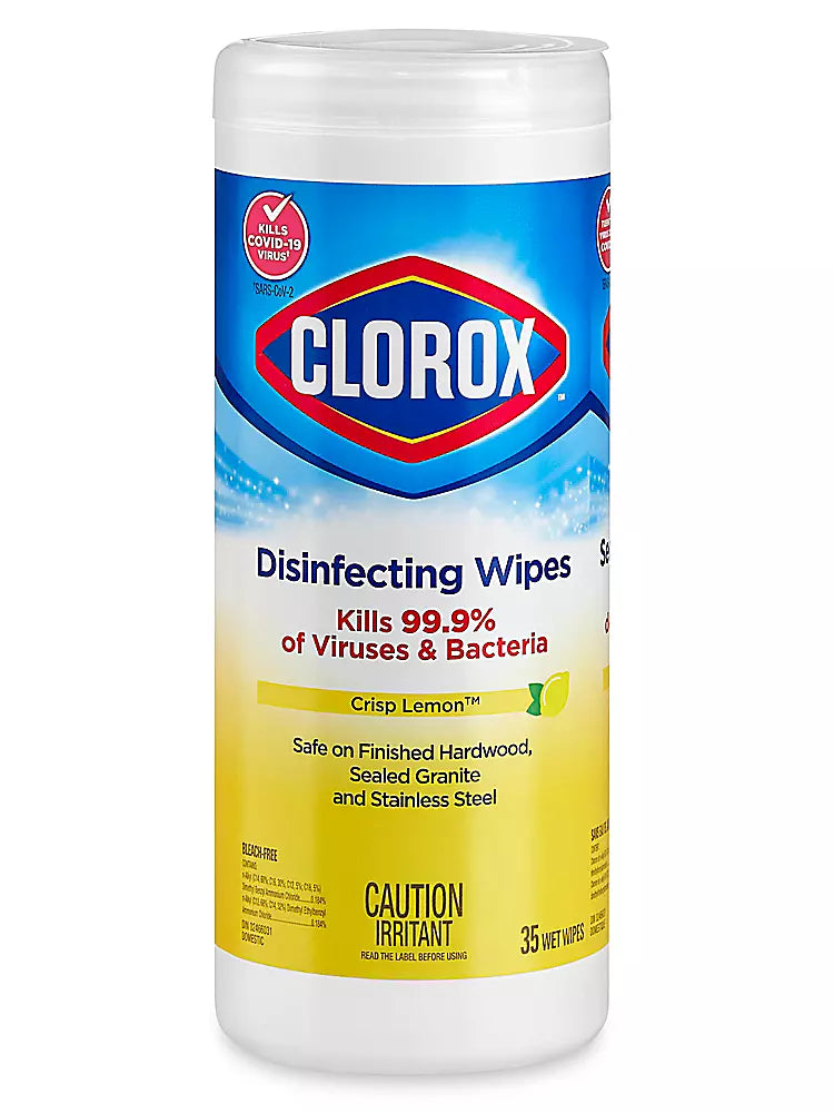 CLOROX WIPES LEMON BLEACH FREE 35EA