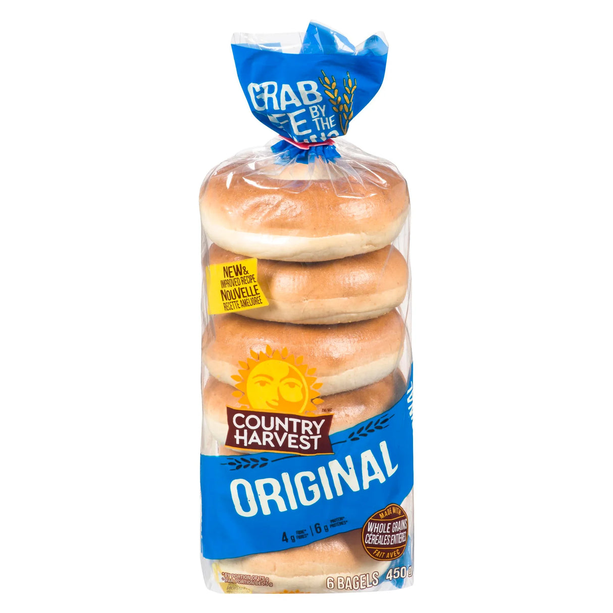 COUNTRY HARVEST ORIGINAL BAGELS 6EA 450GR