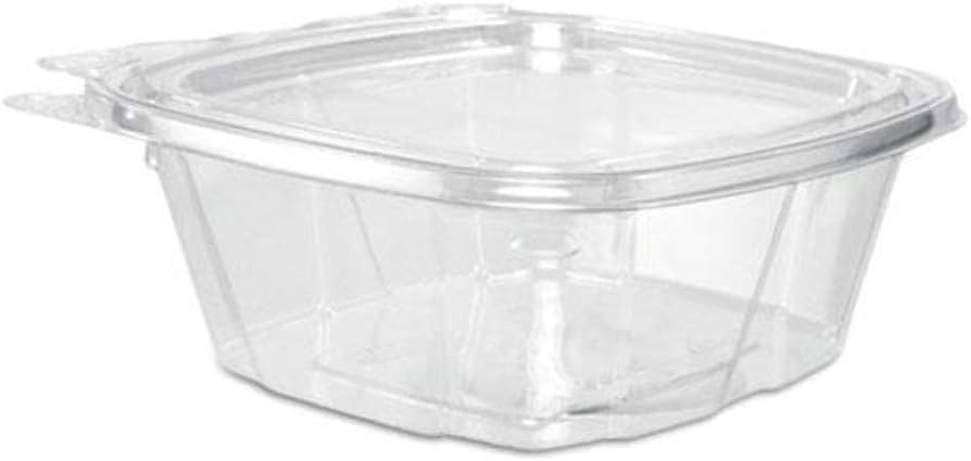 DART 12OZ CLEAR HINGED TAMPER RESISTANT SNACK CUPS WITH LIDS 4X64EA
