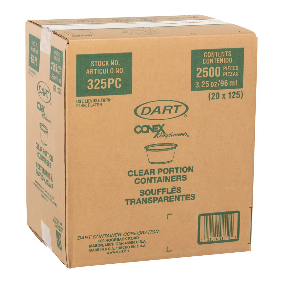MIA Food Service DART 3.25OZ CLEAR PORTION CUPS 20X125EA DART 3.25OZ CLEAR PORTION CUPS 20X125EA