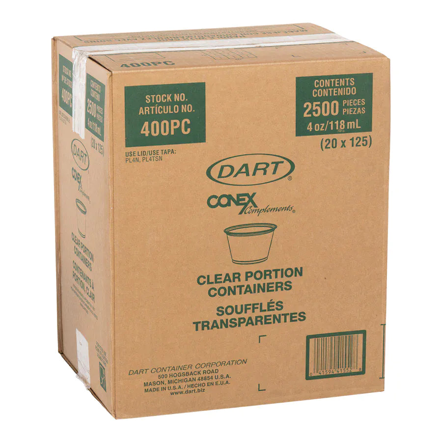 MIA Food Service DART 4OZ CLEAR PORTION CUPS 20X125EA DART 4OZ CLEAR PORTION CUPS 20X125EA