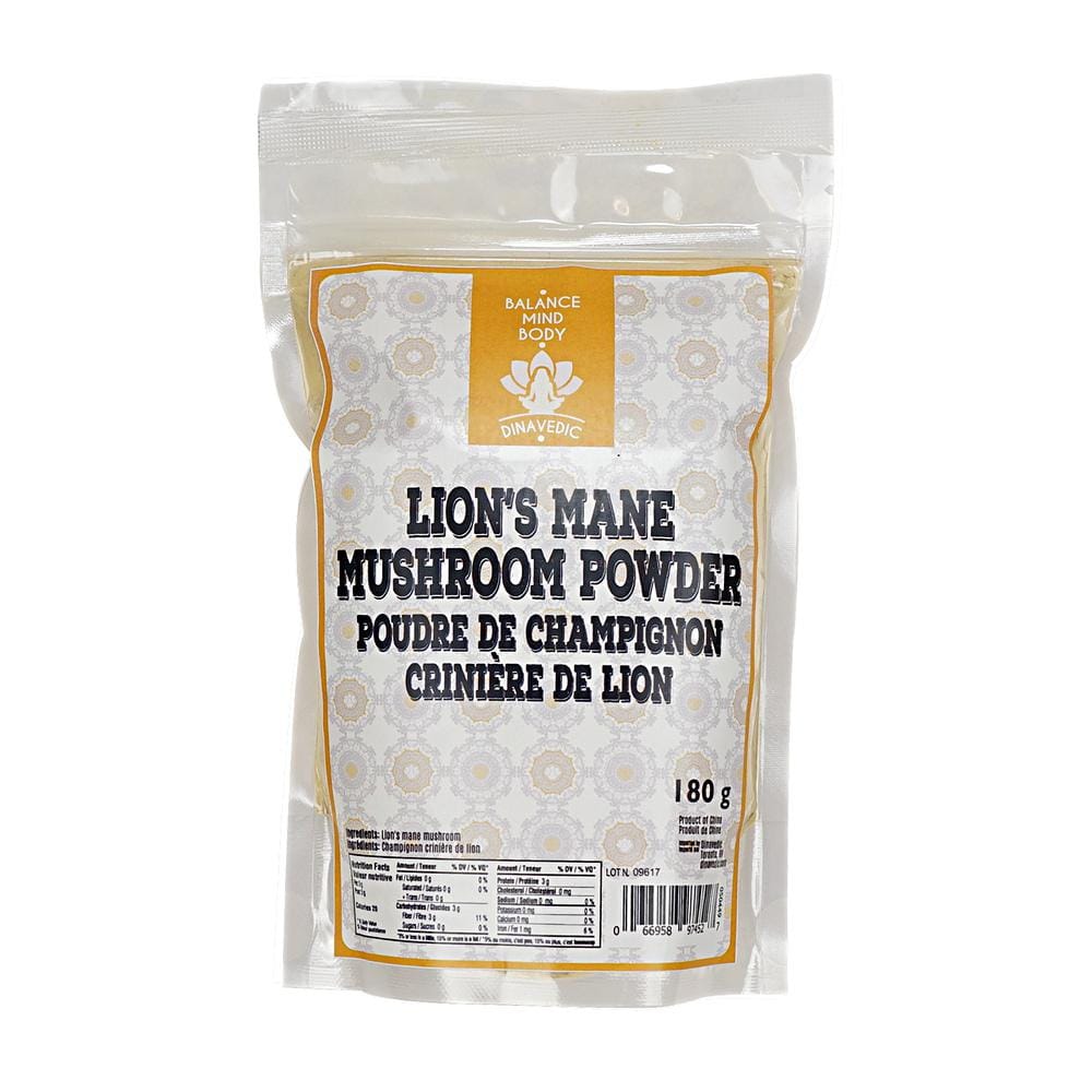 MIA Food Service DINAVEDIC LIONS MANE MUSHROOM POWDER 180GR DINAVEDIC LIONS MANE MUSHROOM POWDER 180GR