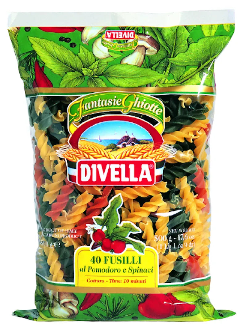 MIA Food Service DIVELLA TRICOLOUR FUSILLI #40 PASTA 500GR DIVELLA TRICOLOUR FUSILLI #40 PASTA 500GR