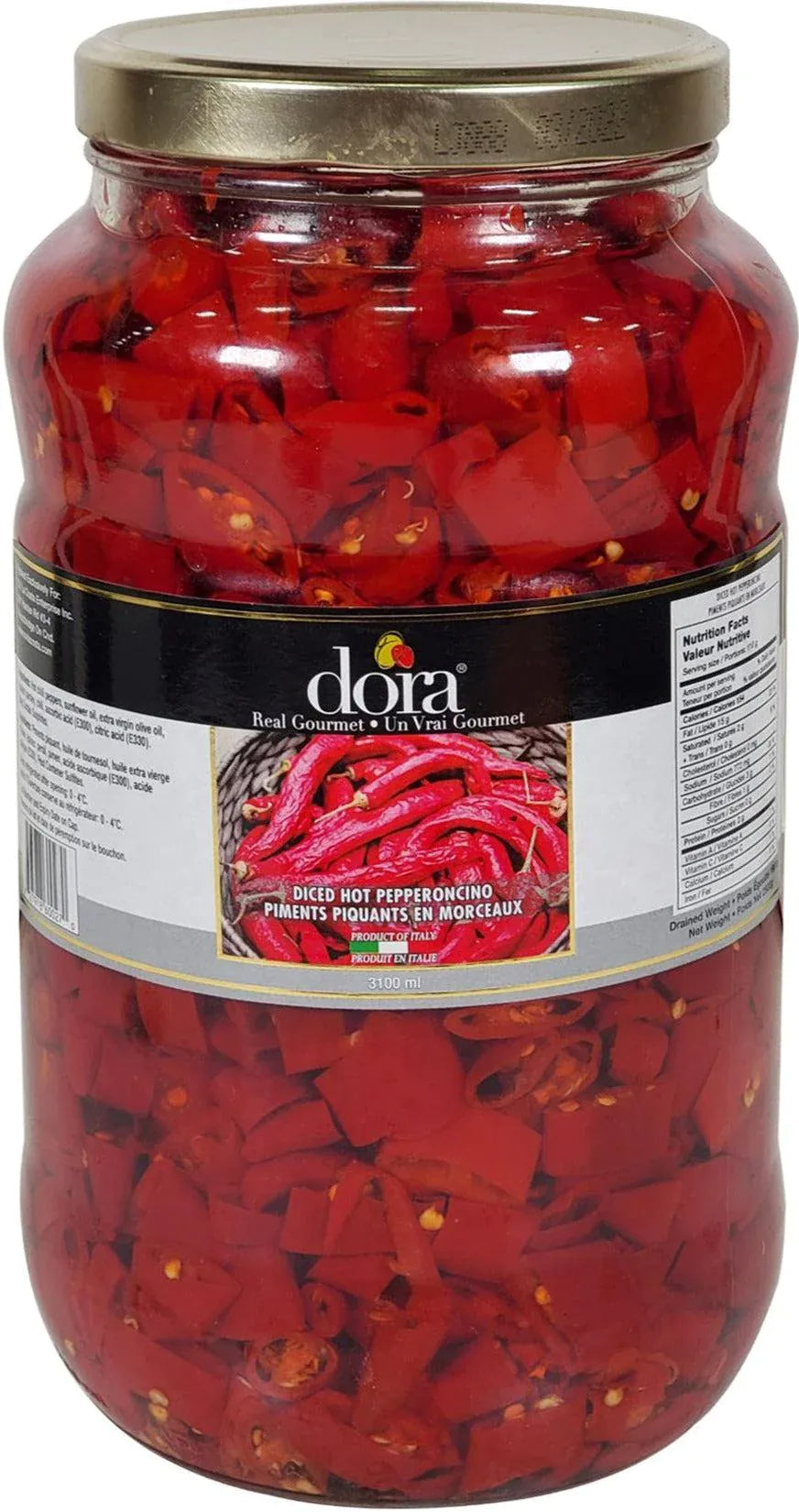MIA Food Service DORA DICED HOT PEPPERONCINI 3100ML DORA DICED HOT PEPPERONCINI 3100ML