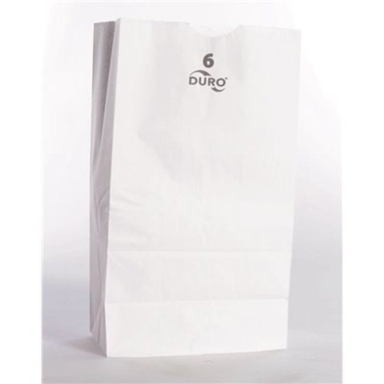 DURO 6LB WHITE PAPER BAGS 500EA