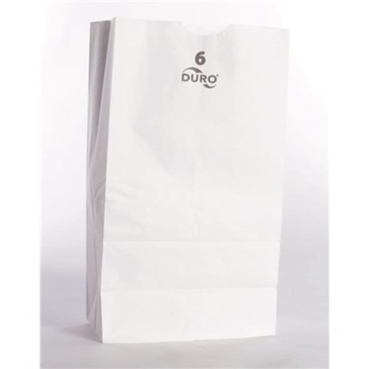 MIA Food Service DURO 6LB WHITE PAPER BAGS 500EA DURO 6LB WHITE PAPER BAGS 500EA