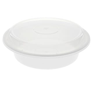 MIA Food Service E2E 16OZ 6" ROUND WHITE CONTAINERS AND CLEAR LIDS COMBO 150EA E2E 16OZ 6" ROUND WHITE CONTAINERS AND CLEAR LIDS COMBO 150EA