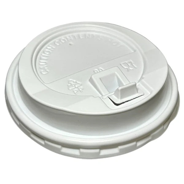 E2E 90MM WHITE DOME LIDS LOCK LATCH 20X50EA