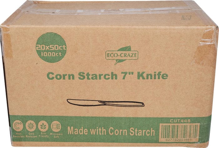 MIA Food Service ECO-CRAZE 7" CORNSTARCH KNIVES 20X50EA ECO-CRAZE 7" CORNSTARCH KNIVES 20X50EA