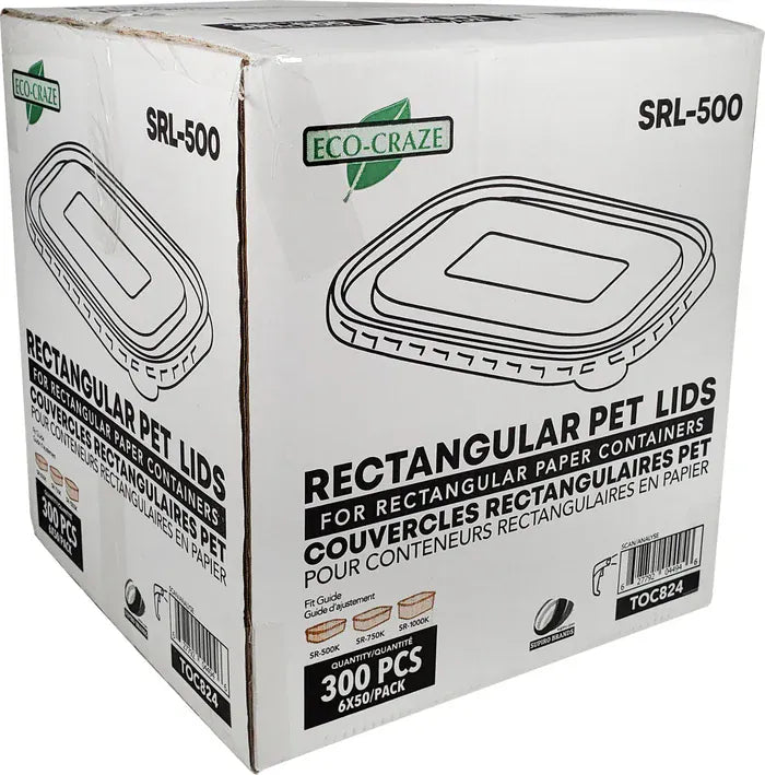 MIA Food Service ECO-CRAZE CLEAR LIDS FOR 500/750/1000ML 6X50EA ECO-CRAZE CLEAR LIDS FOR 500/750/1000ML 6X50EA