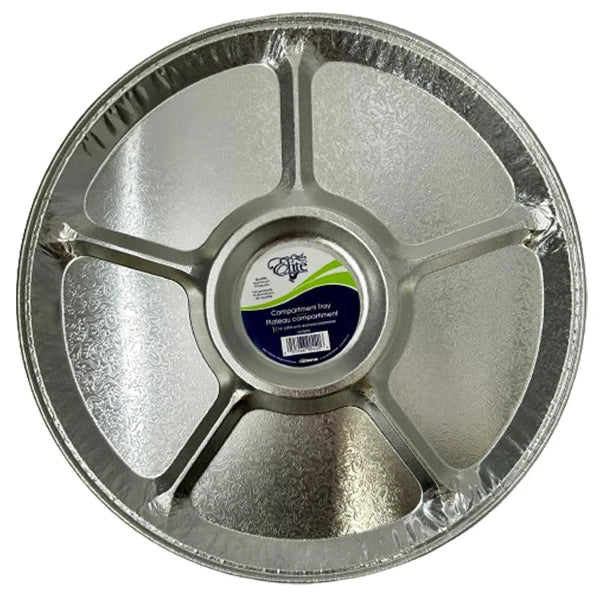 ELITE 16" ROUND ALUMINUM COMPARTMENT TRAYS 25EA
