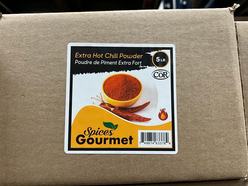 SPICES GOURMET EXTRA HOT CHILI POWDER 5LB