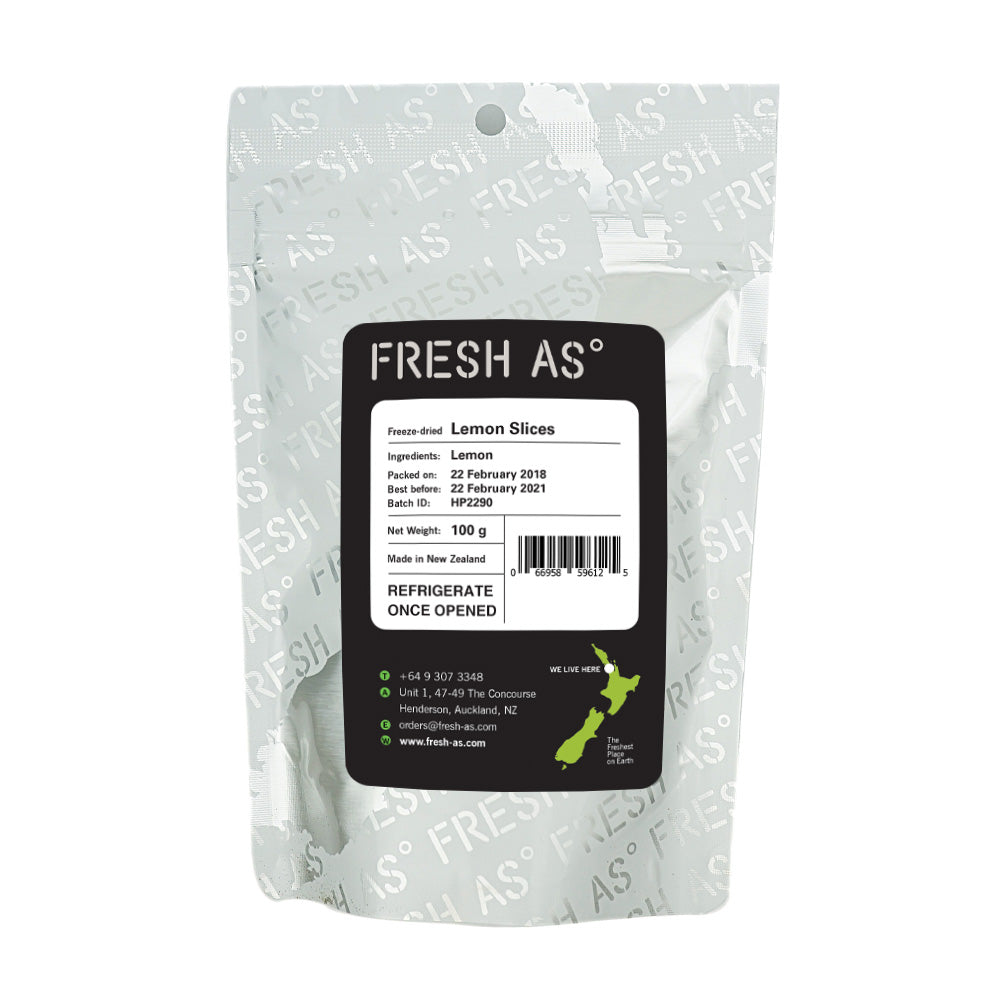 FRESH-AS FREEZE DRIED LEMON SLICES 100GR