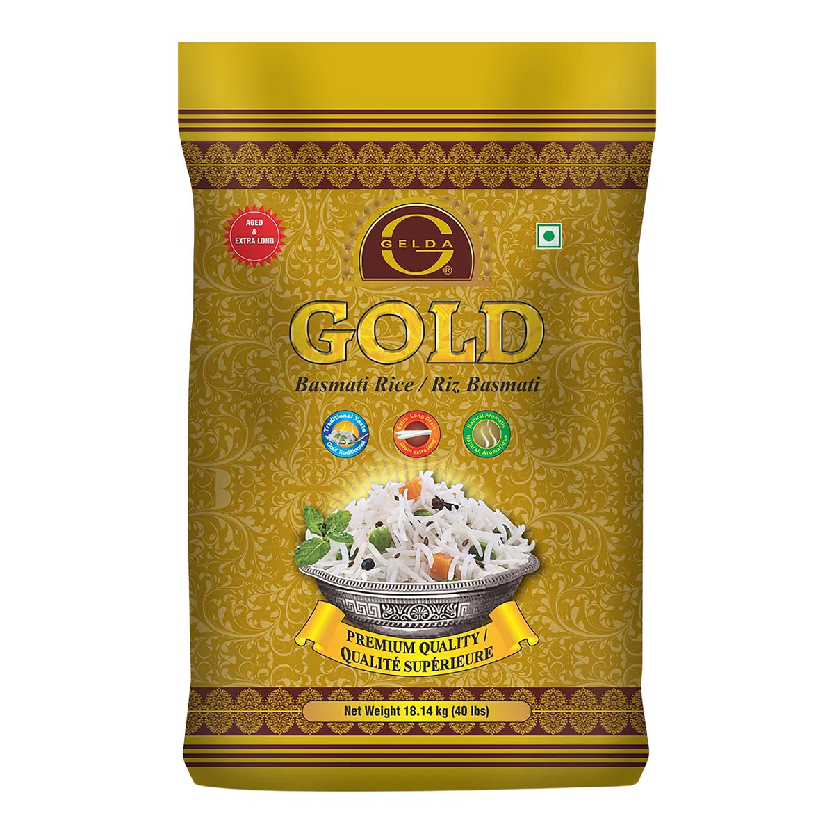 MIA Food Service GELDA GOLD BASMATI RICE 18.14KG GELDA GOLD BASMATI RICE 18.14KG