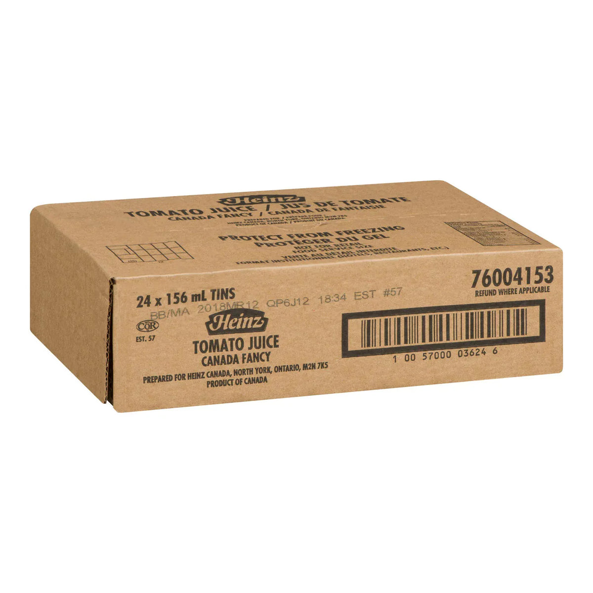 MIA Food Service HEINZ TOMATO JUICE CANS 24X156ML HEINZ TOMATO JUICE CANS 24X156ML
