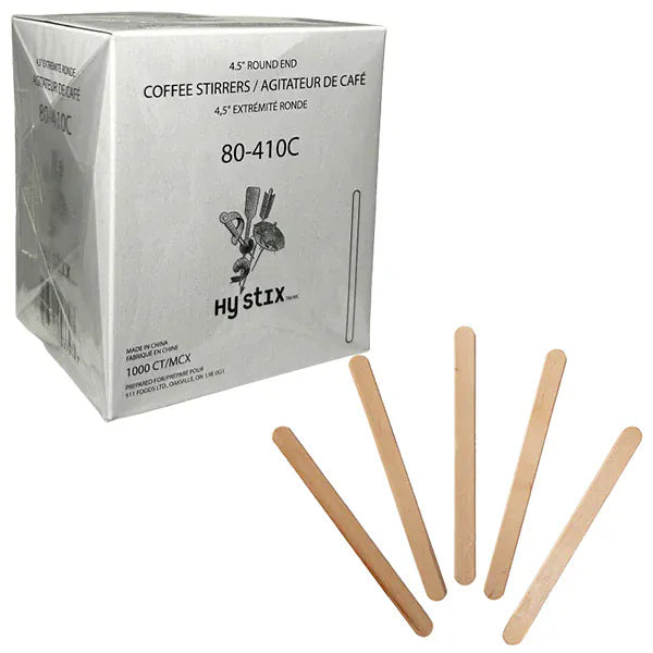 Mia Food HY-STIX 4.5" ROUND STIR STICKS 1000EA HY-STIX 4.5" ROUND STIR STICKS 1000EA