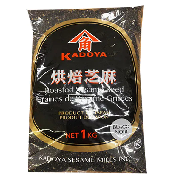 MIA Food Service KADOYA IRI GOMA ROASTED BLACK SESAME SEEDS 1KG KADOYA IRI GOMA ROASTED BLACK SESAME SEEDS 1KG
