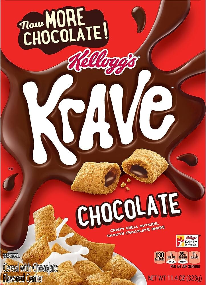 MIA Food Service KELLOGGS KRAVE CHOCOLATE CEREAL 323GR KELLOGGS KRAVE CHOCOLATE CEREAL 323GR