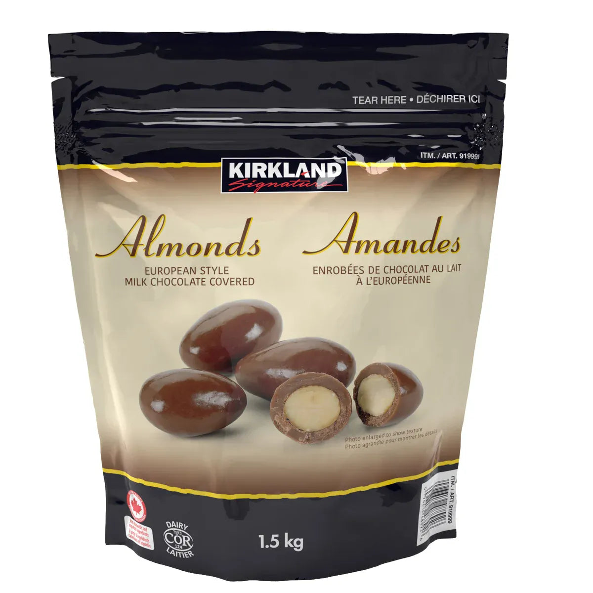 KIRKLAND SIGNATURE CHOCOLATE COVERED ALMONDS 1.5KG
