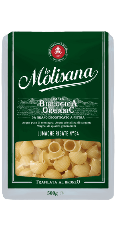 MIA Food Service MOLISANA ORGANIC LUMACHE RIGATE #54 PASTA 10X500GR MOLISANA ORGANIC LUMACHE RIGATE #54 PASTA 10X500GR
