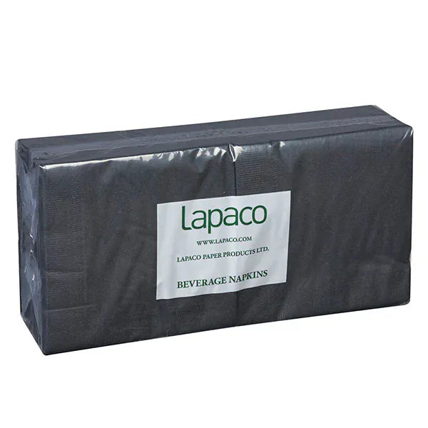MIA Food Service LAPACO 2PLY BLACK COCKTAIL NAPKINS 18X200EA LAPACO 2PLY BLACK COCKTAIL NAPKINS 18X200EA